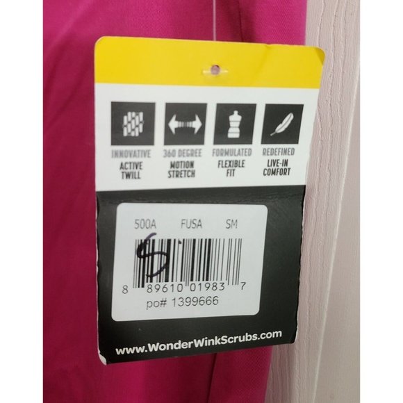 NWT Women's WonderWink Wonder Work Pink Scrub Bottoms Pants Style 500A Sz Small - Picture 5 of 13